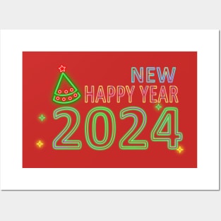 Happy New year 2024 Posters and Art